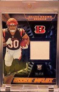 2023 Panini Black Chase Brown Rookie Influx Patch # /50 Bengals - Bild 1 von 2