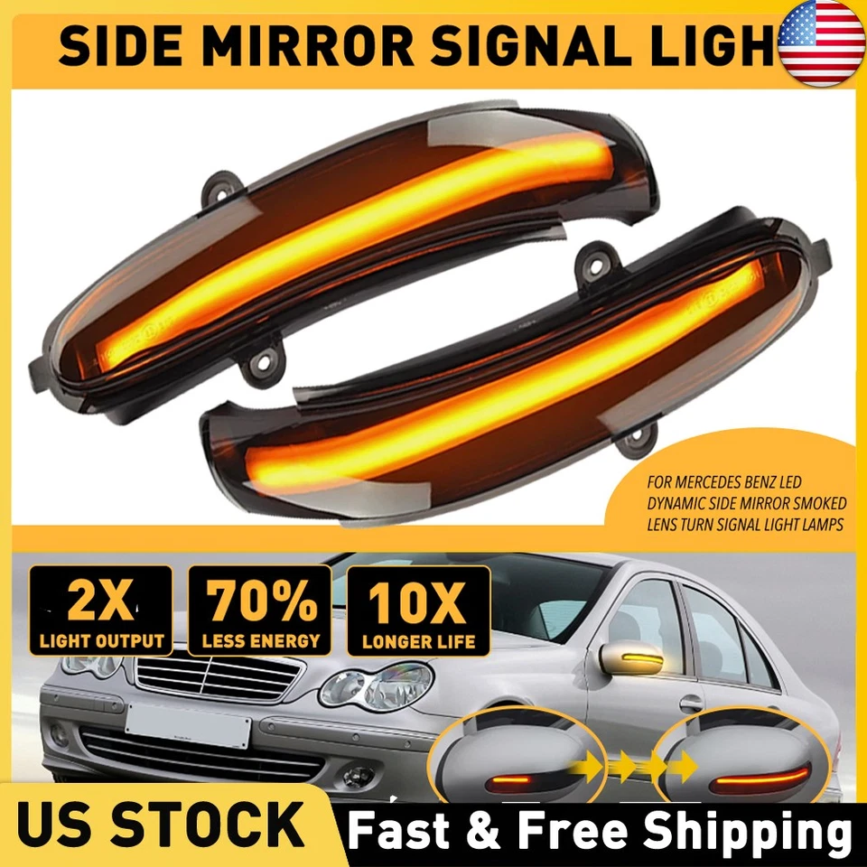 Luz intermitente espejo retrovisor LED secuencial para Mercedes Clase C W203 S203 2000-2007 Foto 1 de 4