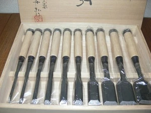 Genju Funahiro Oire Nomi Japanese Bench Chisel Set of 10 Funazu Yuji New - Picture 1 of 10