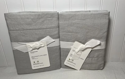 Pottery Barn бельгийский лен мягкий серый · стандартный · набор из 2 - Изображение 1 из 2