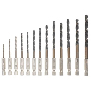 Kit Trapano Esagonale 13 Pezzi Punte per Punte Metriche in Acciaio Lega Metallo - Foto 1 di 11