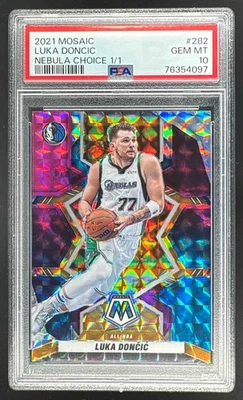 Luka Doncic 2021 帕尼尼马赛克 282 星云选择 Prizm 1/1 PSA 10 — 第 1/3 张图片