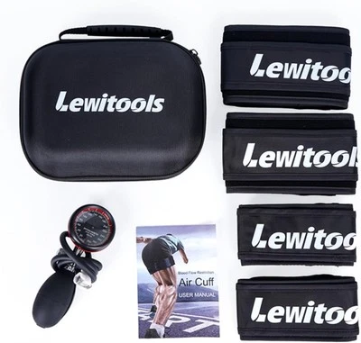 LEWITOOLS 2025 New BFR Training System Blood Flow Restriction Bands Occlusion black
