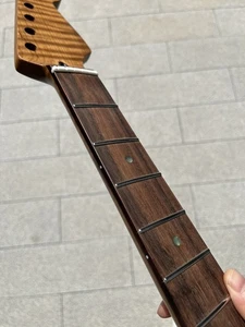 AAA manico chitarra elettrica acciaio inox 21Frets palissandro satinato fiamma acero 25,5 - Foto 1 di 7
