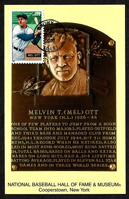 USA, SCOTT # 4082, FDC COVER CARD OF MELVIN MEL OTT, BASEBALL HALL OF FAME 2006 - Image 1 of 2