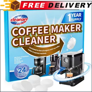 Coffee Maker Cleaner Descaling Tablet 24 Pack Removes Limescale Deep Cleans - Picture 1 of 7