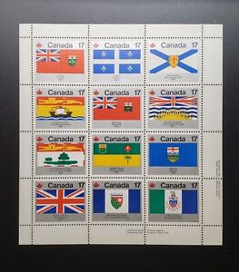 Canada Stamps Mint: Provincial and Territorial Flags $2.04 pane of 12 VF MNH