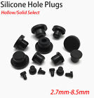 2.7mm~8.5mm Round Solid/With Hole Black Silicone Seal Hole Plug Blanking End Cap