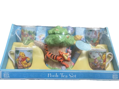Vintage Winnie the Pooh Disney collectible Teapot Set Tree House NEW - Image 1 of 4