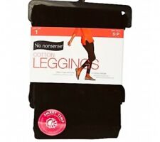 No Nonsense Womens Cotton Leggings with Smart Temp Fabric Adaptive BLACK Small S