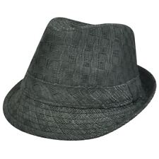 FEDORA TRILBY CHARCOAL GREY WOVEN PAPER STRAW HAT LARGE XL