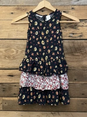 Girls Blueberi Boulevard Ruffle Tiered Floral Dress Sz 4T Sleeveless  - Image 1 of 3