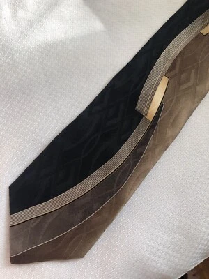 Corbata de seda negra topo arte moderno puritano Foto 1 de 4