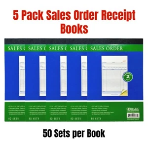 5PK Carbonless Sales Order Receipt Record Book 2 Part 50 Sets Duplicate Copy New - Picture 1 of 4