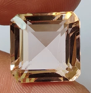 AAA+ Topazio Imperiale 15,60 Ct. Taglio Quadrato Pietra Preziosa Sciolta Regalo per Donna/Lei - Foto 1 di 6