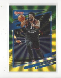 2021-22 Donruss Holo Green and Yellow Laser #1 Joel Embiid 76ers