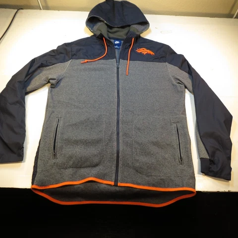 NEW NIKE DENVER BRONCOS NFL FOOTBALL HOODIE HOODED JACKET Sz Mens L Blue Cover