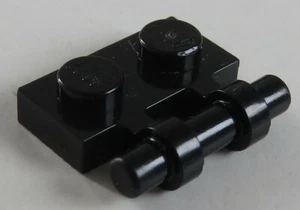 LEGO - Placa / Placa 1 x 2 con mango / soporte (10 piezas), negro # 2540 - Imagen 1 de 1