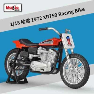1/18 Maisto Mini 1972 Harley XR750 Flat Tracker Racing Bike #1 Model Motorcycle - Picture 1 of 12