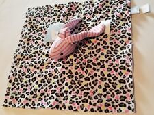 Infant Amy Cole Brand Pink White Stripe Leopard Penny Bunny Cozy Snuggle Blanket