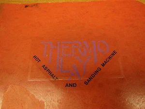 Thermo Lay hot asphalt & sanding machine manual - Picture 1 of 3