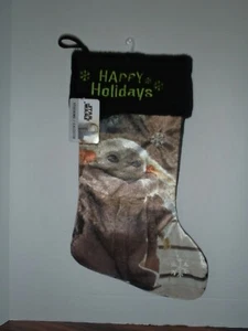 Medias de Navidad negras Baby Yoda de 17 pulgadas de largo con puño difuso para el niño - Imagen 1 de 1