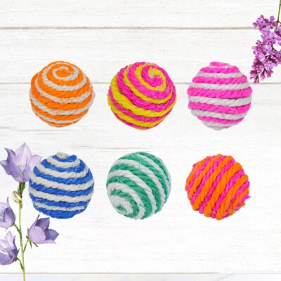 6 Pcs Sisal Ball Neckt Katzenspielzeug Für Haustiere Haustierspielzeug