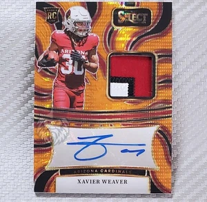 Xavier Weaver SSP Auto /35📈2024 Select Rookie Signature Materials Orange Pulsar - Picture 1 of 2