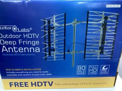 Antena de televisión STELLAR LABS -30-2431- HDTV 80 millas pajarita, 470 MHz a 872 MHz Foto 1 de 3