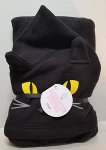 NEW 2024 Bullseye Black Cat Kids Hooded Fleece Blanket 23in x 21in Halloween - Picture 1 of 3