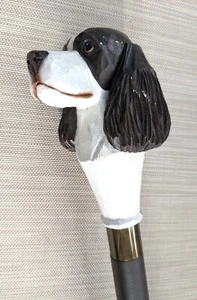 Cocker Spaniel Hundekopf Gehstock Stock 35,5 Zoll geschnitztes Harz - Bild 1 von 4