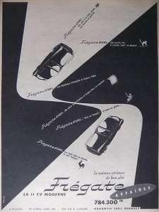 PUBLICITÉ DE PRESSE 1953 LA RENAULT FRÉGATE 11 CV MODERNE - CHAT - ADVERTISING - Picture 1 of 1