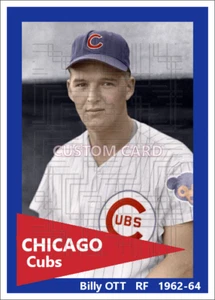 Billy Ott - c. 1962-64 Chicago Cubs - 2.5 x 3.5 custom card (blank back) - Picture 1 of 1