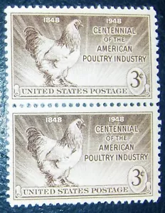 US 3¢ stamp SC #968 American Poultry Industry MNH 1948 pair - Picture 1 of 1