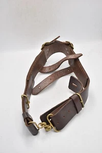 British Army WWI 1914 Pattern Leather Reproduction Webbing Belt by MHW – W32" - Picture 1 of 24