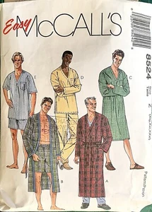 McCALL’S 8524 Men’s Pyjamas & Robe Sewing Pattern. Size XL - 3XL. - Picture 1 of 2