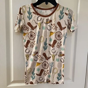 Little Sleepies Ready to Rodeo Cowboy Western Pajama Short Sleeve Top Size 9/10 - Picture 1 of 10