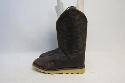Old West Mens Size 7 D Brown Leather Cowboy Western Boots - Image 1 of 4