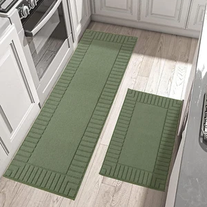 -Kitchen-Rugs-Non-Slip-Kitchen-Mats-For-Floor Machine Washable Kitchen Rugs 2 Pi - Picture 1 of 12