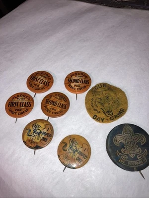 (8) Early Boy Scout & Cub Scout Pinback Buttons And Patch - Image 1 of 4