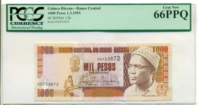 Guinea-Bissau 1993 1000 Pesos Bank Note Gem New 66 PPQ PCGS Currency - Image 1 of 4