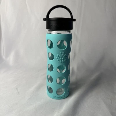 Lifefactory Glass Water Bottle 16 oz Teal Silicon - Image 1 of 4