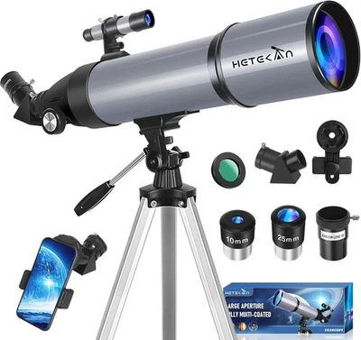 80mm Portable Refractor Telescope 600mm Long Range Moon Star Viewing - Image 1 of 4