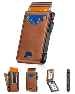 Wallet for Men RFID Wallet with 2 ID Windows & Money Clip, Slim Pop Up Card H... - Picture 1 of 7