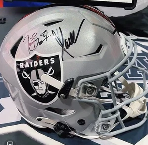 Marcus Allen And Tim Brown CertifiedDual Signed Raiders Speedflex Helmet - Picture 1 of 1