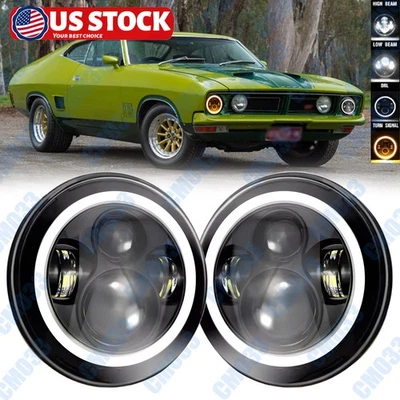 Faro LED redondo ojo de ángel para Ford Falcon sedán entrega 1961-1965 2 piezas 7 pulgadas Foto 1 de 4