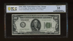 DBR 1928-A $100 DGS FRN Chicago Fr. 2151-Gdgs PCGS-B 35 Serial G01657636A - Picture 1 of 2