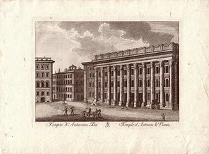Roma Tempio d'Antonino Pio  Kupferstich 1780 Italia Italien Veduta - Bild 1 von 1
