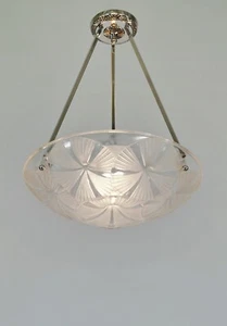 HUBENS & DEGUÉ : FRENCH 1930 ART DECO CHANDELIER ...... pendant 1925 lamp France - Picture 1 of 11