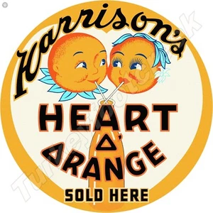 Harrison's Heart Orange 11.75" Round Metal Sign - Picture 1 of 1